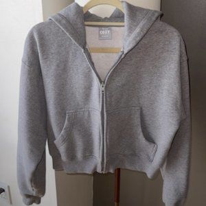 Aritzia TNA cozy fleece boyfriend boxy zip hoodie S
